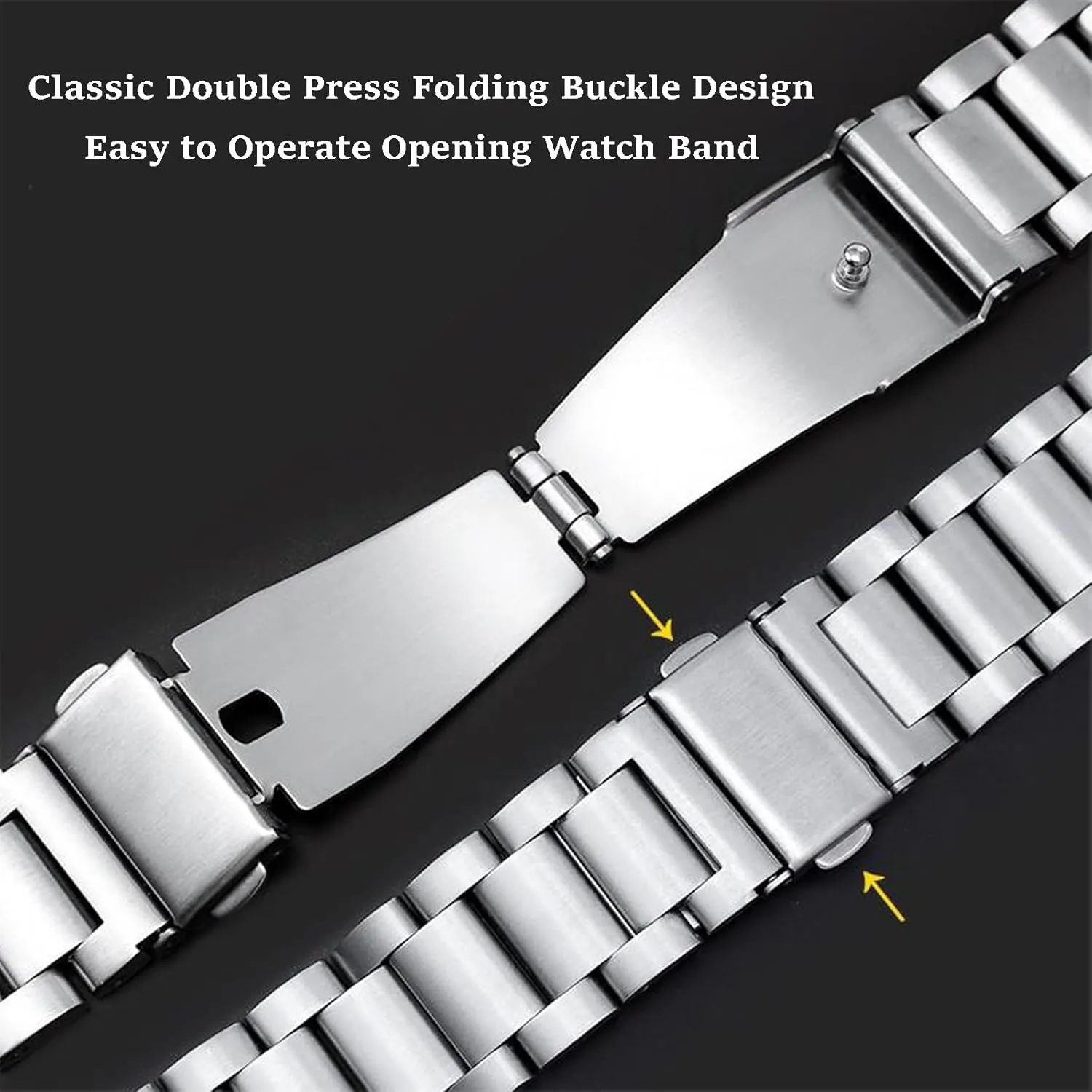 Stainless Steel Watch Band Quick Release Premium Brushed Matte Metal Watch Strap Bracelet 16mm 18mm 20mm 22mm 24mm Universal Stainless Steel Smartwatch Replacement Band Strap Men Women