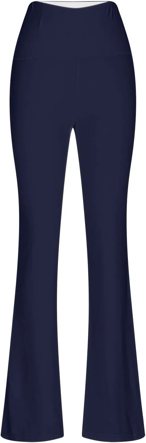Stretch High Waist Leggings for Women Regular Fitted Solid Flared Pants Active Workout Yoga Pants Seamless Trousers