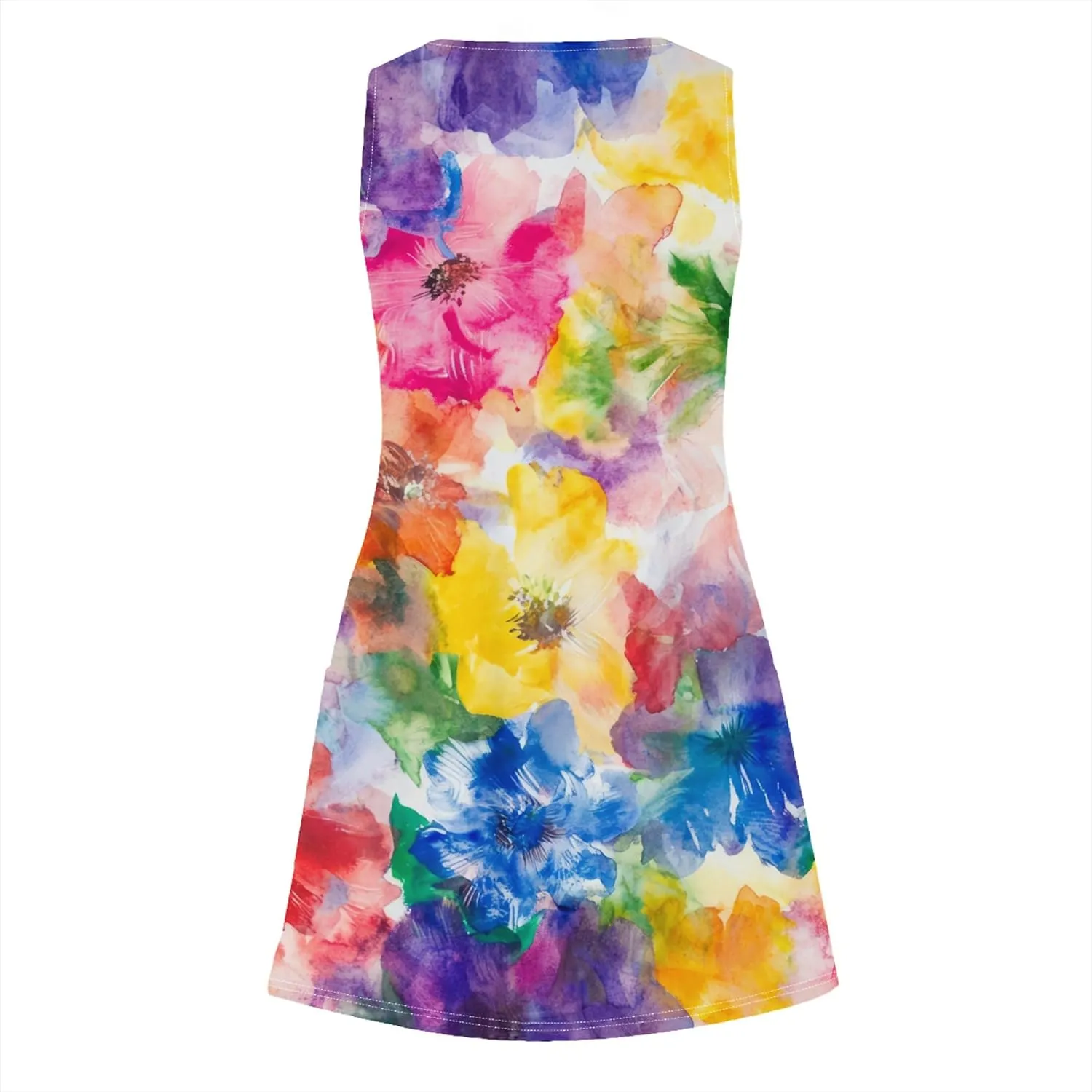 Sundresses for Women Casual Beach Summer Dresses with Pockets V Neck Loose Skirt Boho Hawaiian Floral Tank Dress