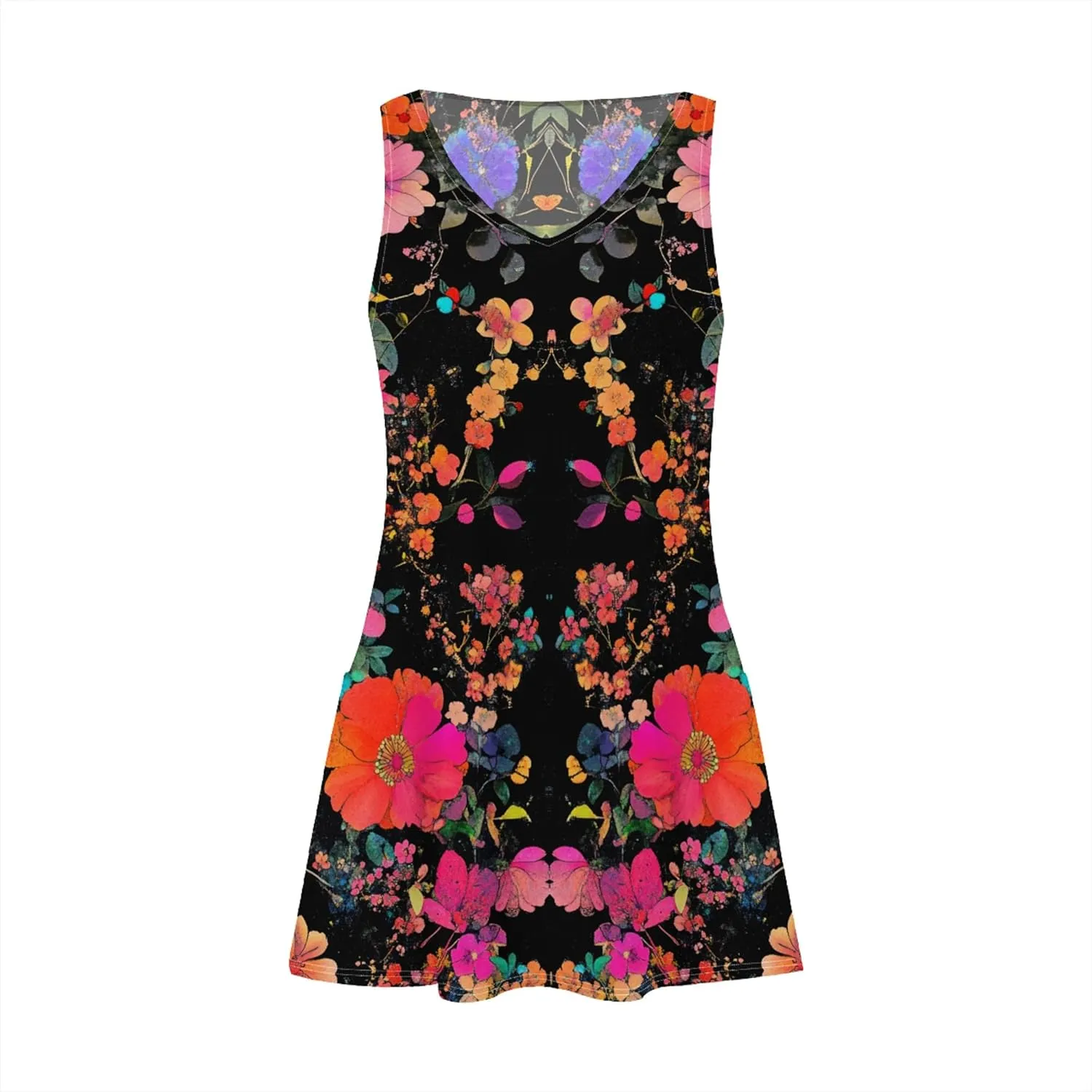 Sundresses for Women Casual Beach Summer Dresses with Pockets V Neck Loose Skirt Boho Hawaiian Floral Tank Dress