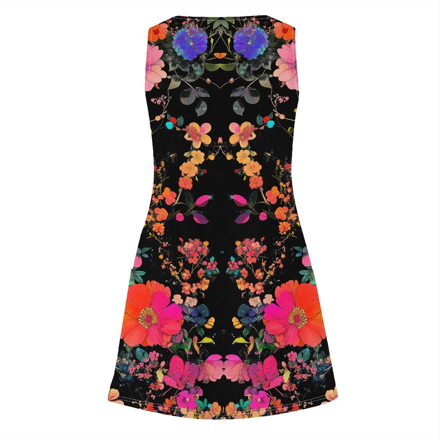 Sundresses for Women Casual Beach Summer Dresses with Pockets V Neck Loose Skirt Boho Hawaiian Floral Tank Dress