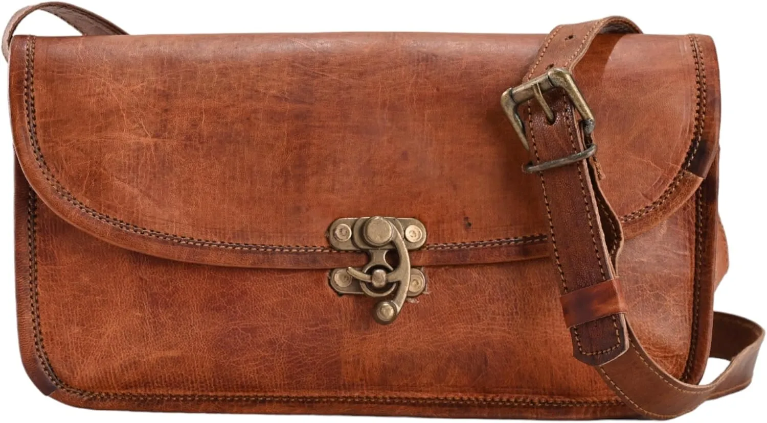 TAEMAN leather vintage purse, goat leather bag for women, brown side bag, leather sling bag, mobile case purse, cosmetic bag, satchel women