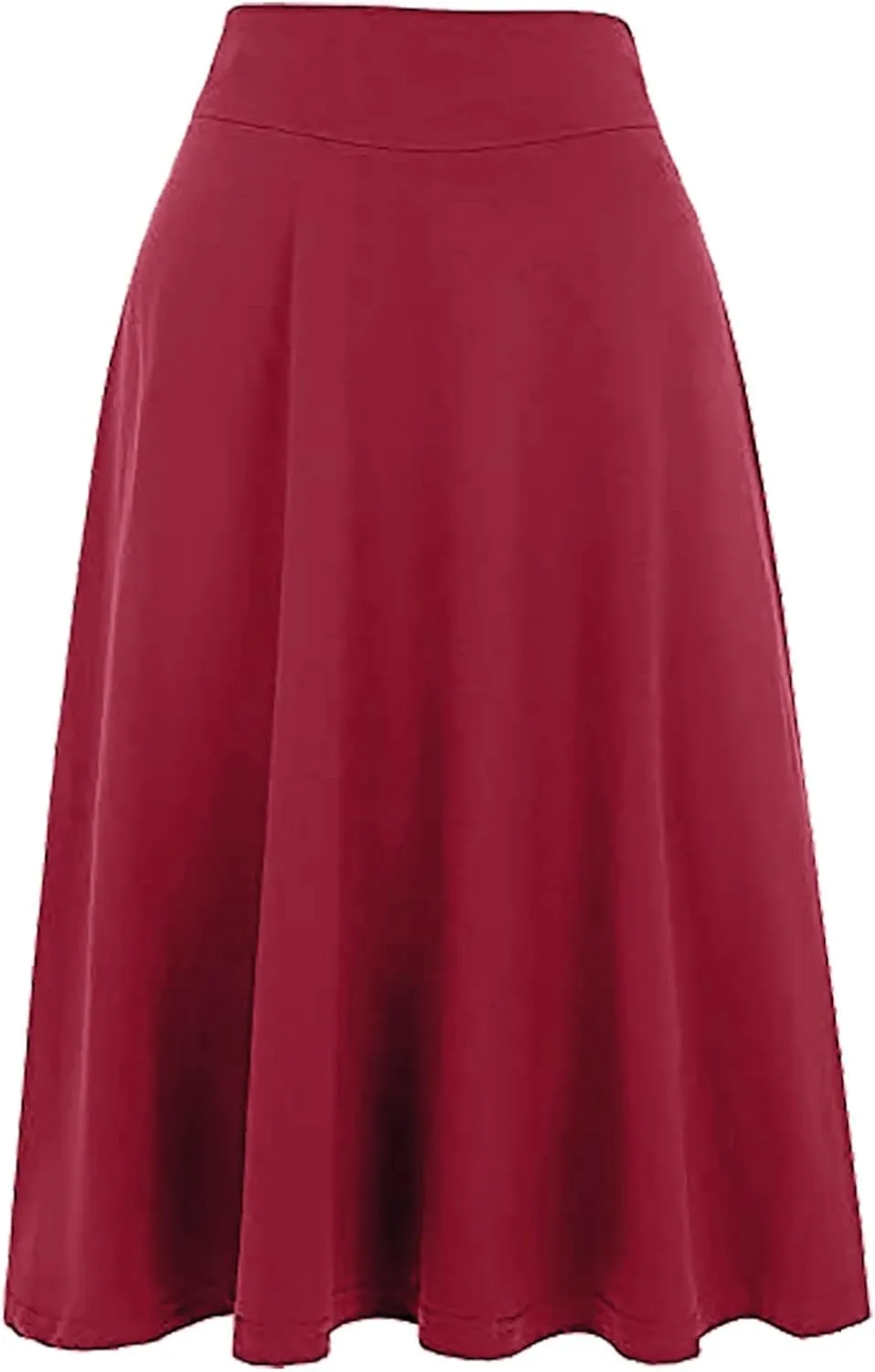 TANGNADE Plus Size Midi Skirt Summer Elastic High Waisted A-Line Flowy Below Knee Skirts Flare A-Line Skirt Business Casual