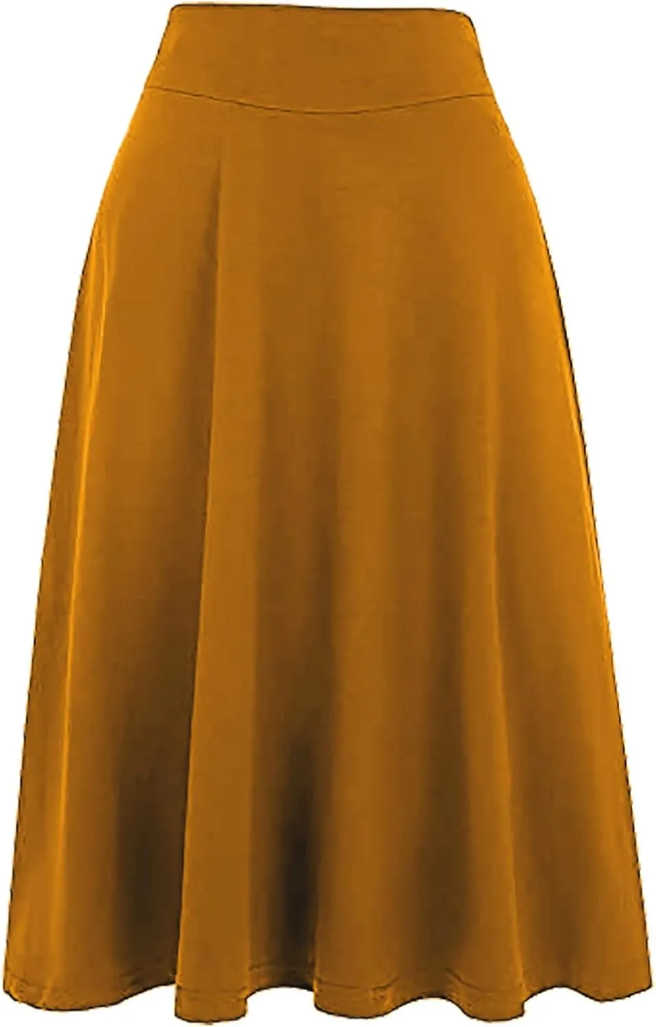 TANGNADE Plus Size Midi Skirt Summer Elastic High Waisted A-Line Flowy Below Knee Skirts Flare A-Line Skirt Business Casual
