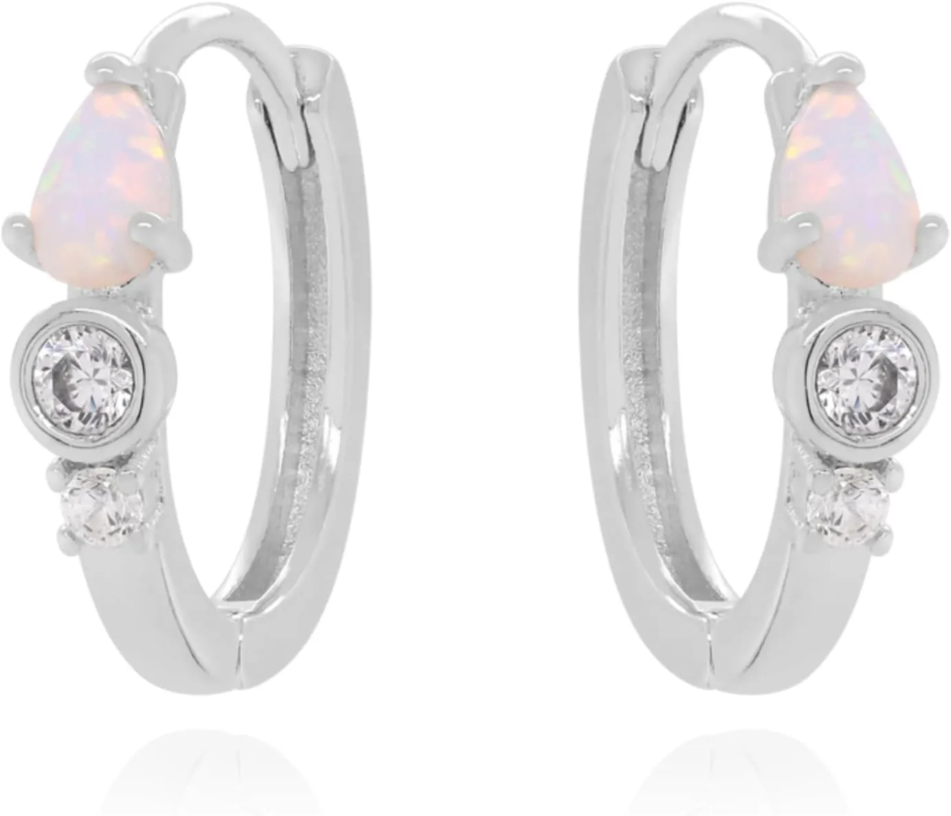 Tear drop Opal Diamond Huggies Earring, 14k Gold Horse Eye Opal Hoop Earring, Water-drop Opal Hoop Earrings, Daily Jewelry For Women.