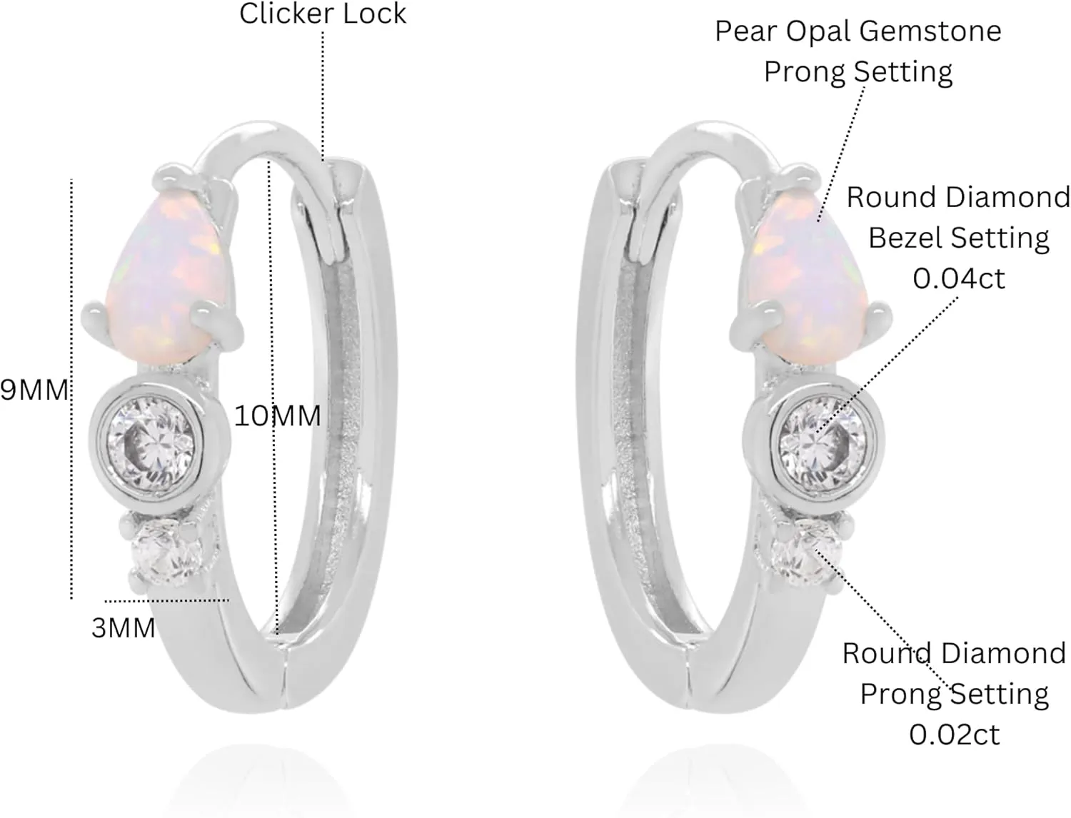 Tear drop Opal Diamond Huggies Earring, 14k Gold Horse Eye Opal Hoop Earring, Water-drop Opal Hoop Earrings, Daily Jewelry For Women.