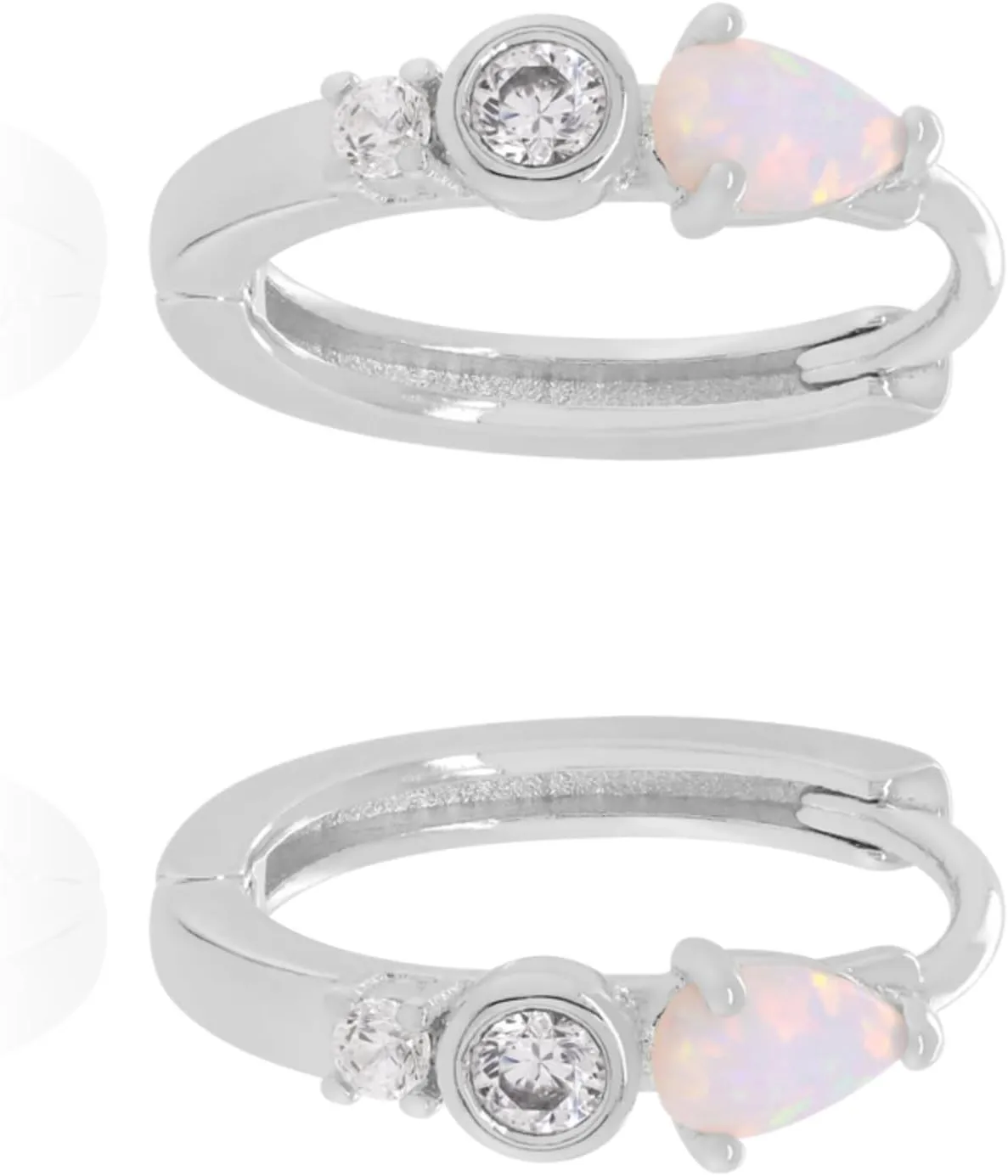 Tear drop Opal Diamond Huggies Earring, 14k Gold Horse Eye Opal Hoop Earring, Water-drop Opal Hoop Earrings, Daily Jewelry For Women.