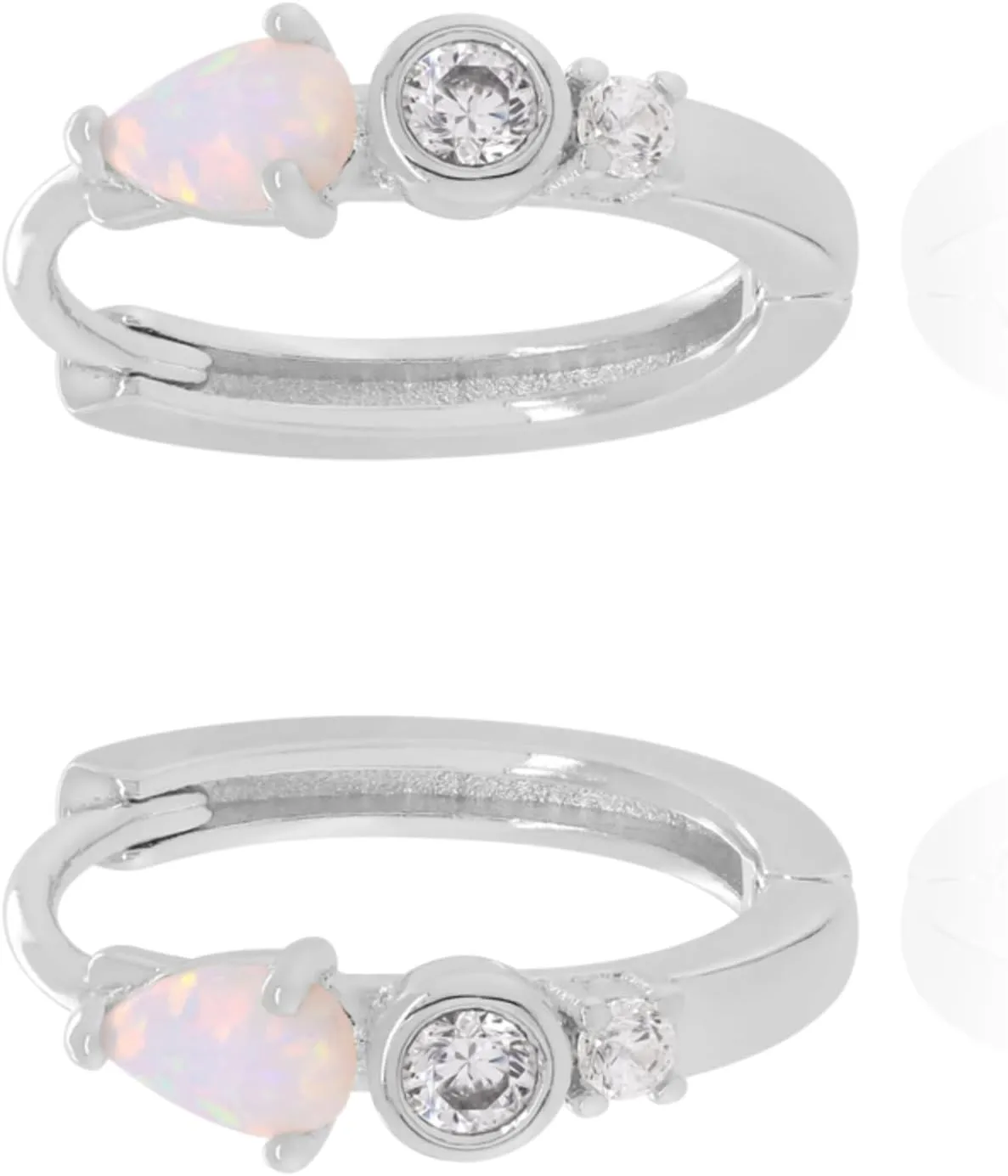 Tear drop Opal Diamond Huggies Earring, 14k Gold Horse Eye Opal Hoop Earring, Water-drop Opal Hoop Earrings, Daily Jewelry For Women.
