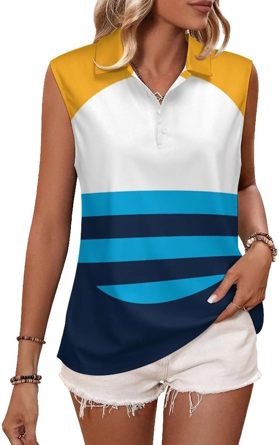 The People's Flag of Milwaukees Women's Sleeveless Golf Polo Shirts Athletic Tank Tops