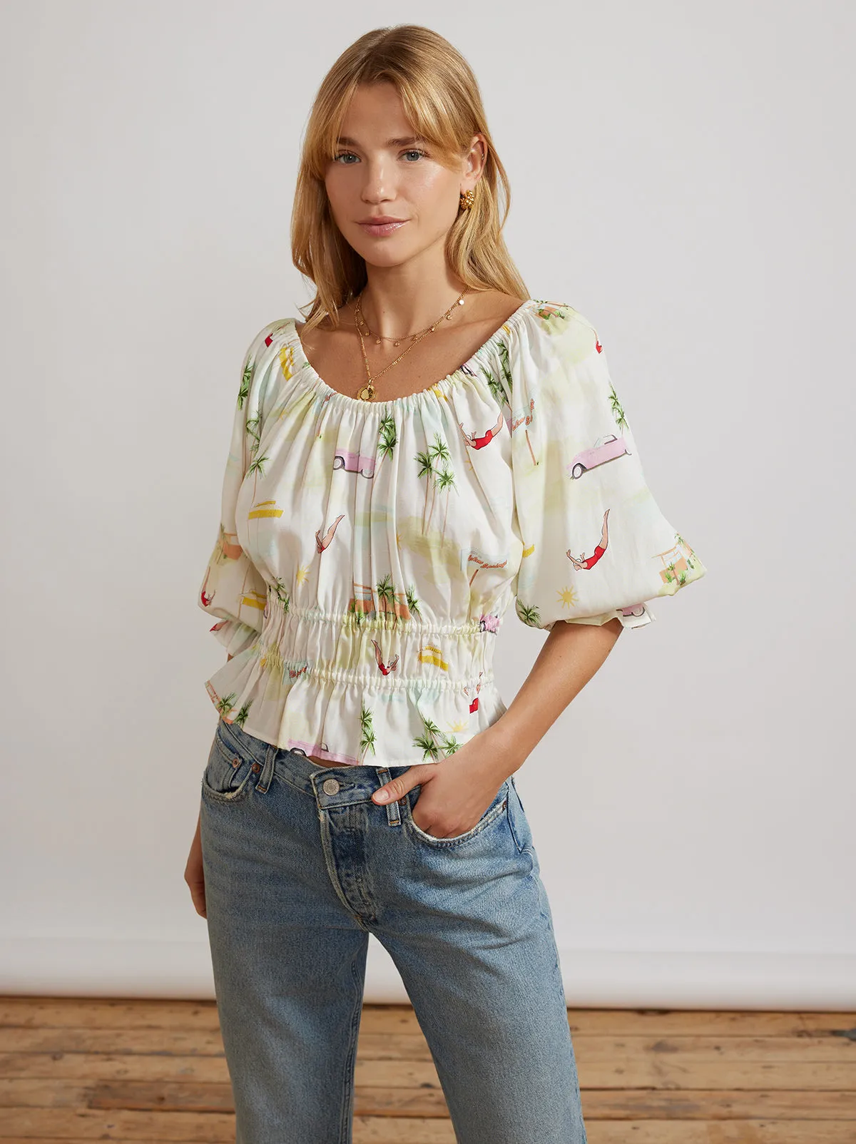 Tina Palm Springs Print Top