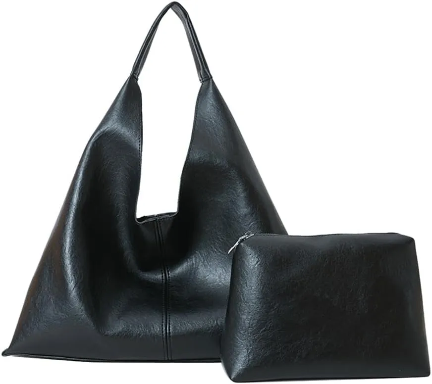 Tote Bags for Women Vegan Leather 2pcs Top Handle Satchel Purse Oversized Shoulder Handbag Hobo Bags