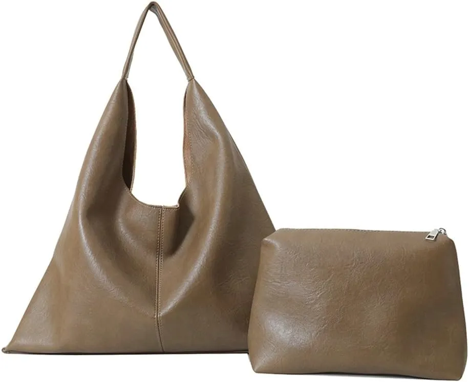 Tote Bags for Women Vegan Leather 2pcs Top Handle Satchel Purse Oversized Shoulder Handbag Hobo Bags