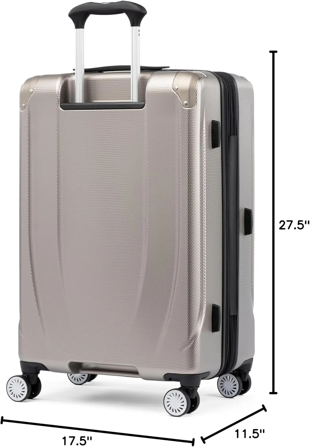 Travelpro Pathways 3 Hardside Expandable Luggage, 8 Spinner Wheels, Lightweight Hard Shell Suitcase, Checked Medium 25 Inch, Champagne