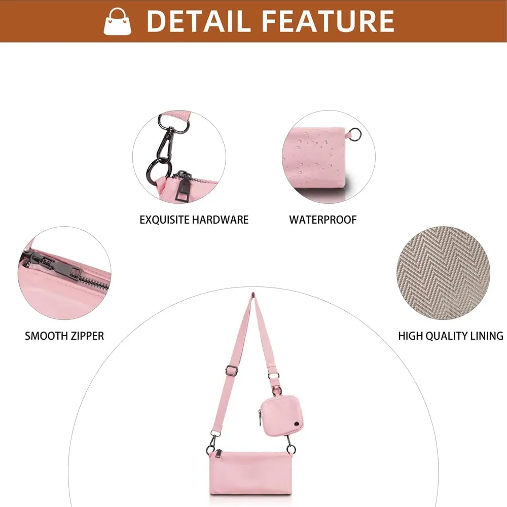 Trendy Crossbody Bags for Women Lightweight Nylon Shoulder Bag waterproof Waist Packs small purse for Travel sports
