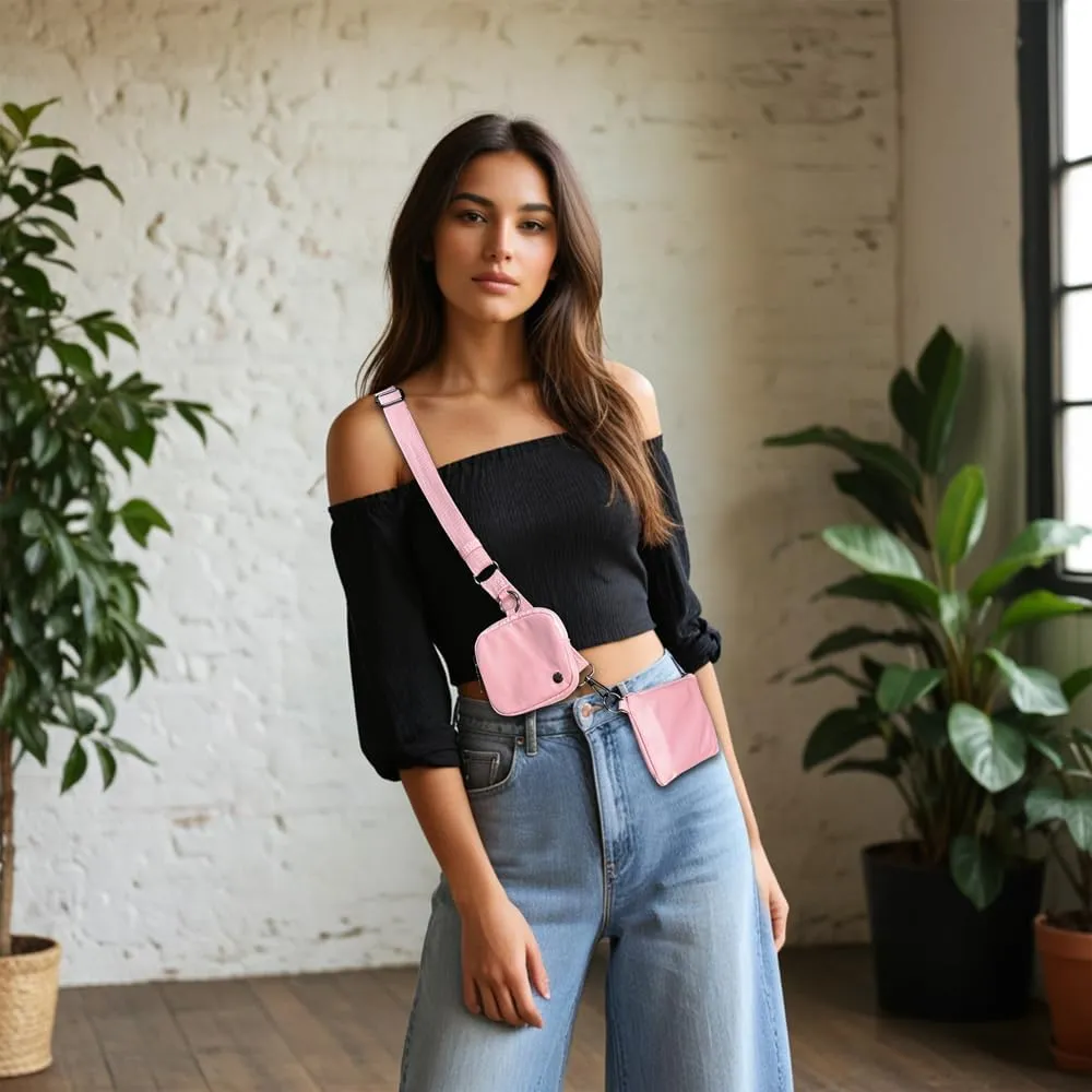 Trendy Crossbody Bags for Women Lightweight Nylon Shoulder Bag waterproof Waist Packs small purse for Travel sports