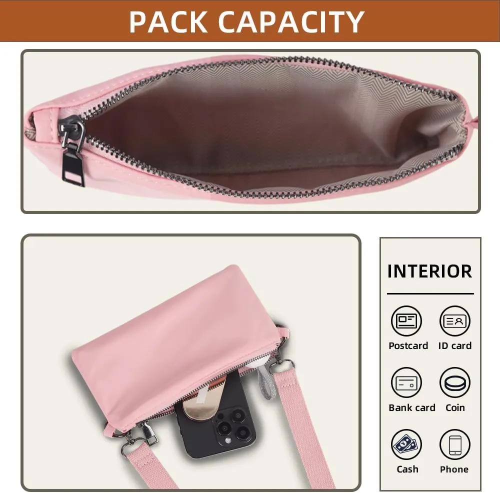 Trendy Crossbody Bags for Women Lightweight Nylon Shoulder Bag waterproof Waist Packs small purse for Travel sports