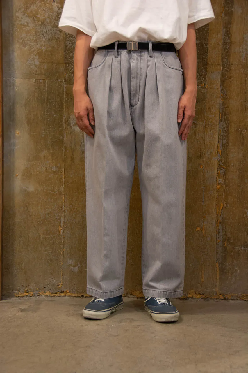 Two-tuck Wide Pants "GRAY"