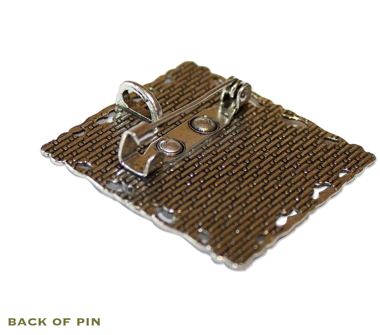 Vintage Art Gustav Klimt's Tree of Life Handmade Square Glass Baroque Style BROOCH or Pin Jewelry (Antique Silver Tone)