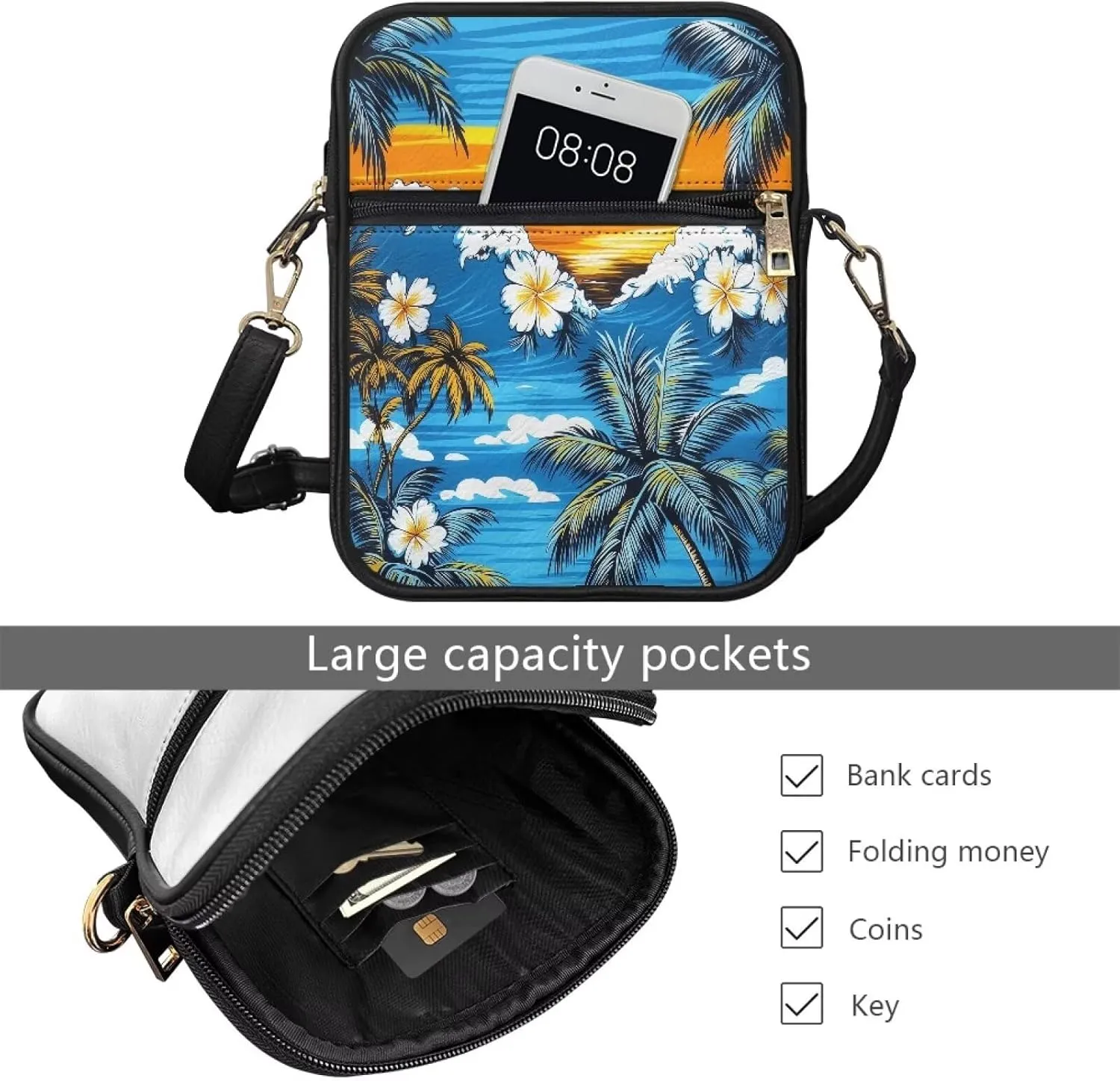 Vintage Kawaii Small Crossbody Bags Mini Messenger Bag Leather Small Purse Crossbody Shoulder Bag for Women Men