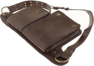 Vintage Leather Waist Bag for Costume Accessories, Brown