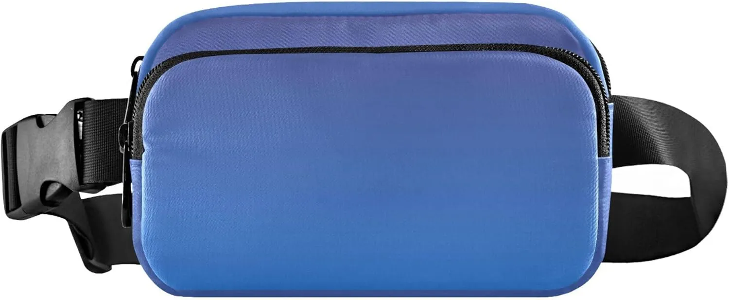 Violet Blue Gradient Ombre Fanny Packs Women Funky Everywhere Belt Bag Waterproof Cross Body Waist Purse