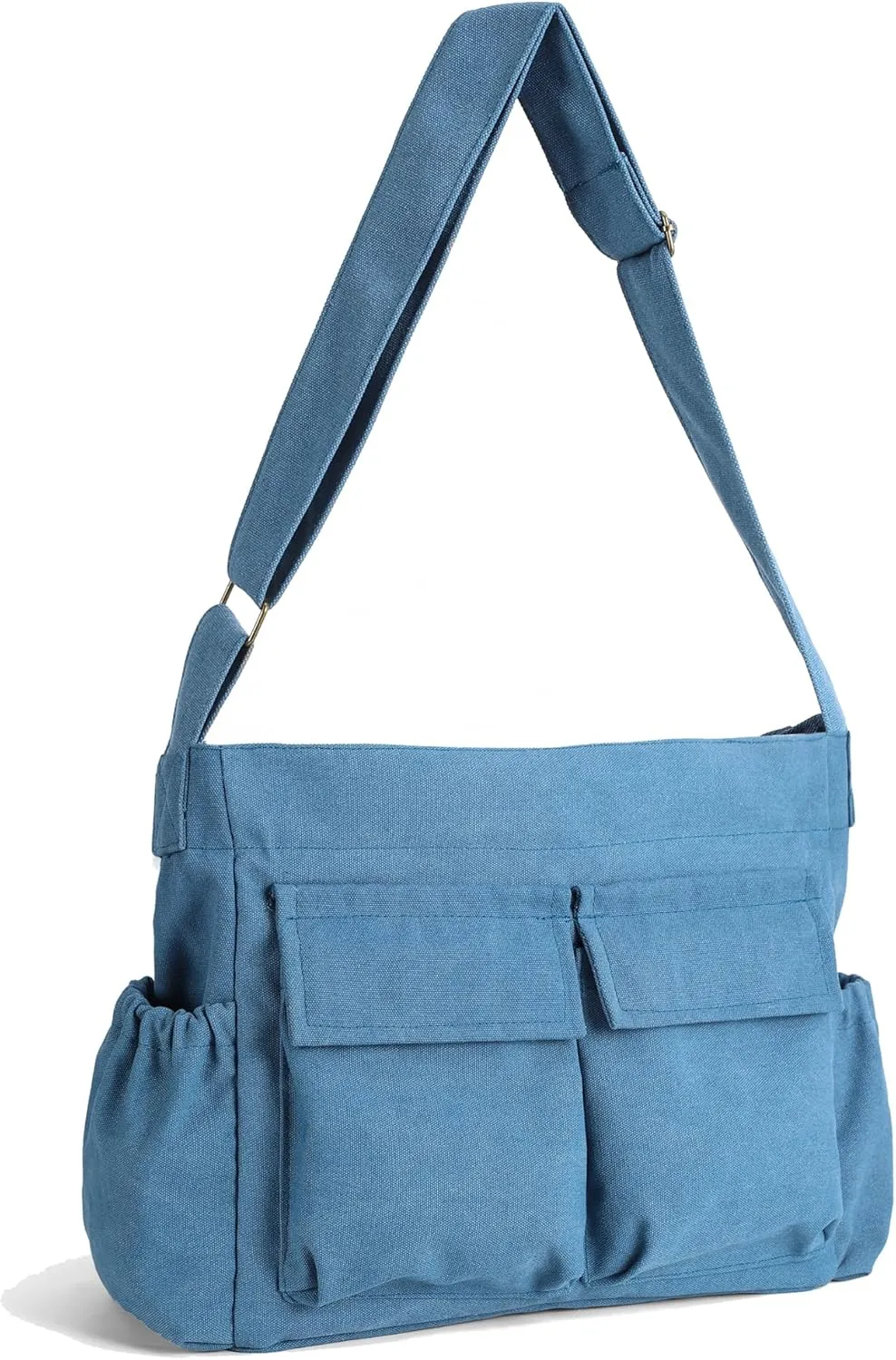VODIU Messenger Bag Large Canvas Hobo Crossbody Tote for Women/Men, Shoulder Laptop Bag with Multi Pockets for Work,Travel