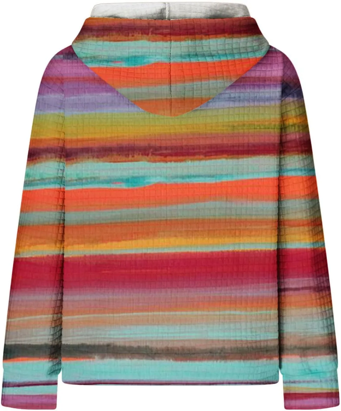 Waffle Hoodie for Women Multicolored Comfy Hoodies Casual Trendy Sweatshirt Loose Fit Pullover Tops with Pocket