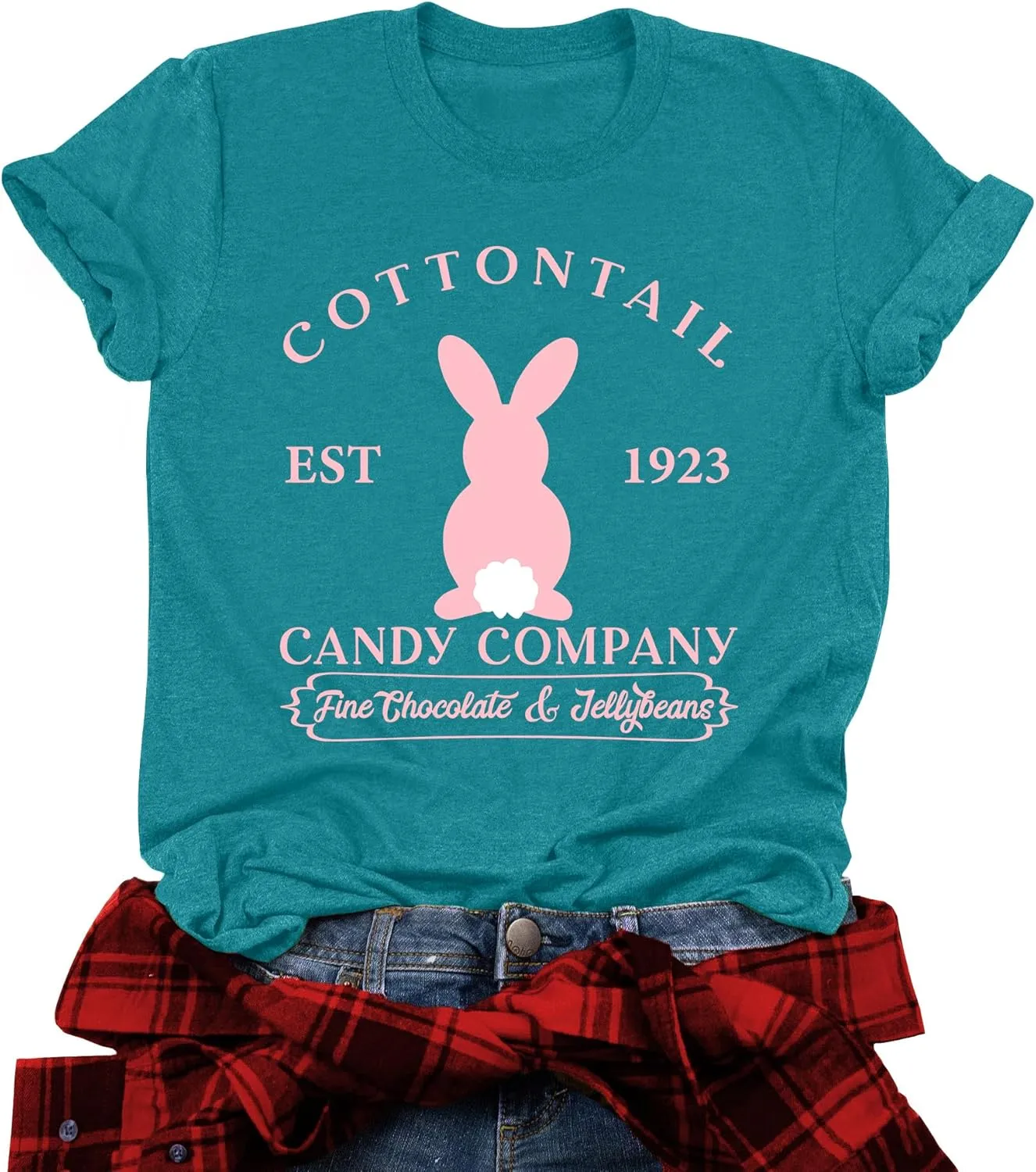 Women Happy Easter T Shirt Bunny Rabbit Graphic T-Shirt Funny Letter Printed Shirts Short Sleeve Tops