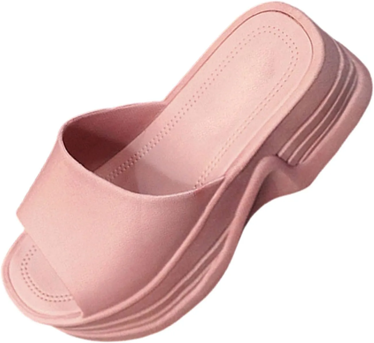 Women Platform Sandals Comfortable Open Toe Wedge Sandals Slip On Platform Slides for Women Summer Casual Beach Shoes