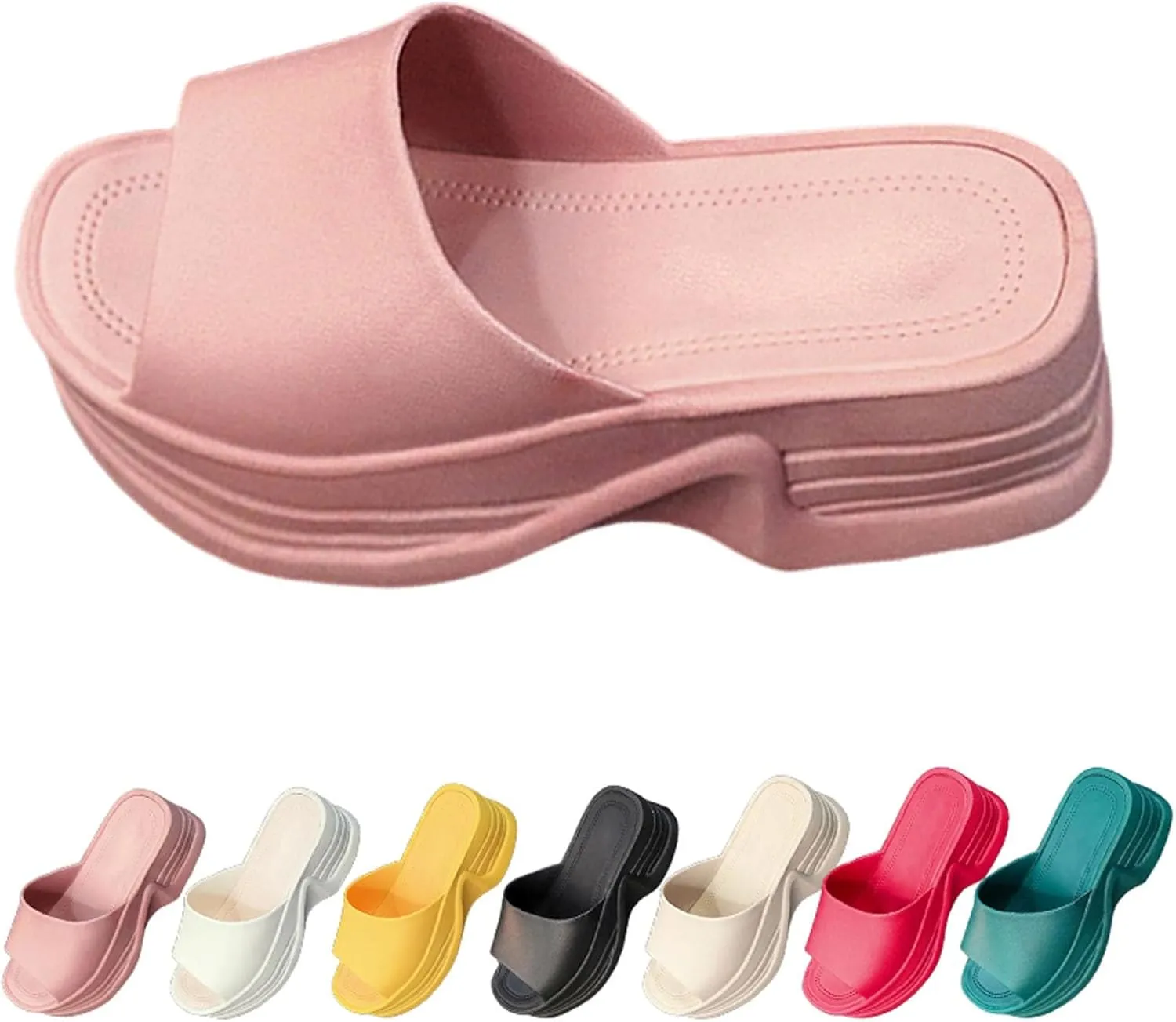 Women Platform Sandals Comfortable Open Toe Wedge Sandals Slip On Platform Slides for Women Summer Casual Beach Shoes