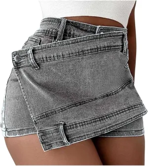 Women Skirts Denim Skirts for Women Midi Sexy Ruched Cowgirl Slit Plain Skirts 2025 Fashion Y2K
