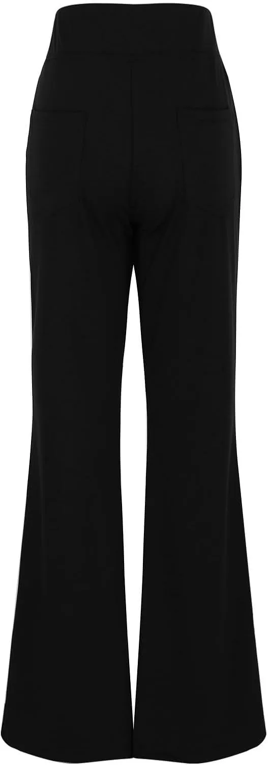 Women Work Pants, Summer High Waisted Yoga Pants Elastic Waist Dressy Casual Flare Leggings Tummy Control Trousers