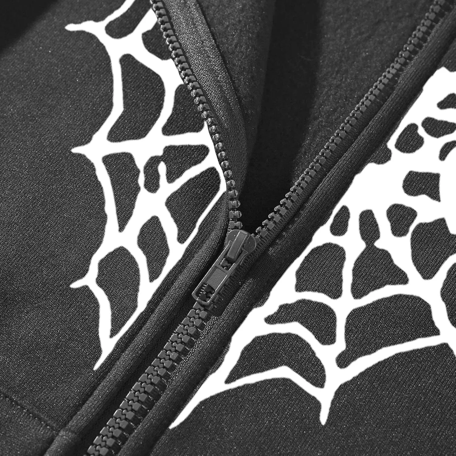 Women Y2K Spider Web Love Heart Hoodies Punk Jacket Coat Streetwear Goth Harajuku Oversized Zip Up Hooded Sweatshirt