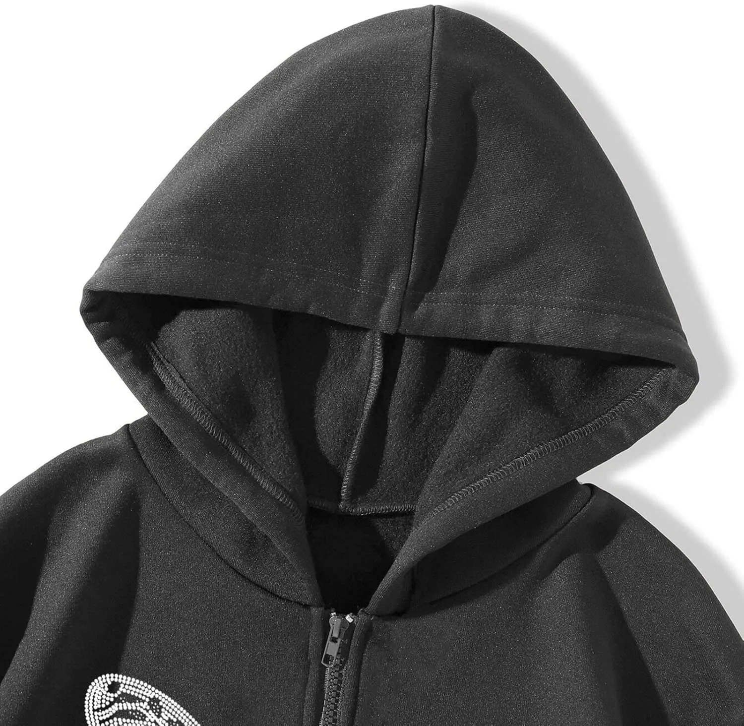 Women Y2K Spider Web Love Heart Hoodies Punk Jacket Coat Streetwear Goth Harajuku Oversized Zip Up Hooded Sweatshirt