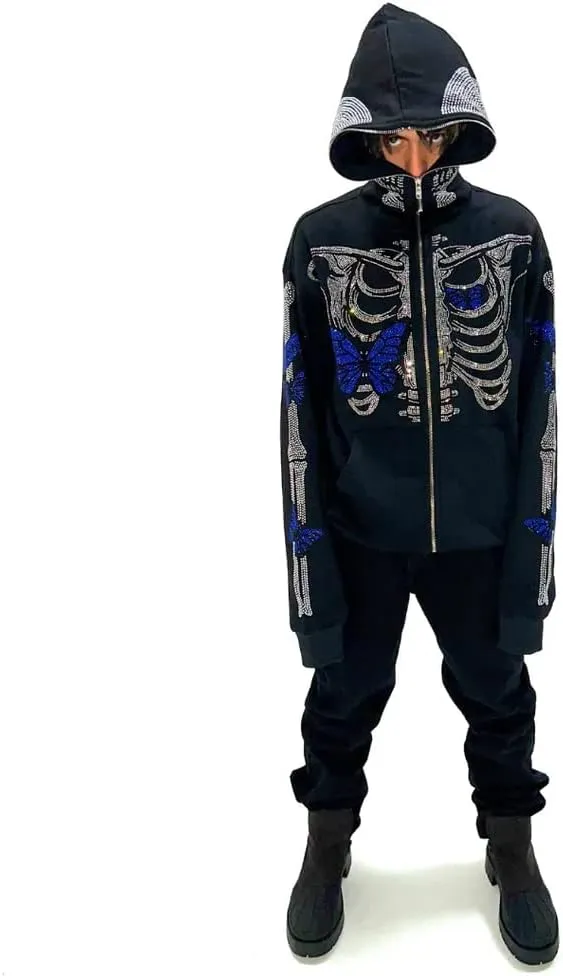 Women Zip Up Hoodie Casual Long Sleeve Y2K Vintage Graphic Aesthetic Sweatshirts Top E-Girl 90s Streetwear Jacket