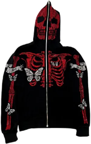 Women Zip Up Hoodie Casual Long Sleeve Y2K Vintage Graphic Aesthetic Sweatshirts Top E-Girl 90s Streetwear Jacket