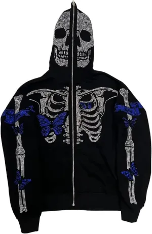 Women Zip Up Hoodie Casual Long Sleeve Y2K Vintage Graphic Aesthetic Sweatshirts Top E-Girl 90s Streetwear Jacket