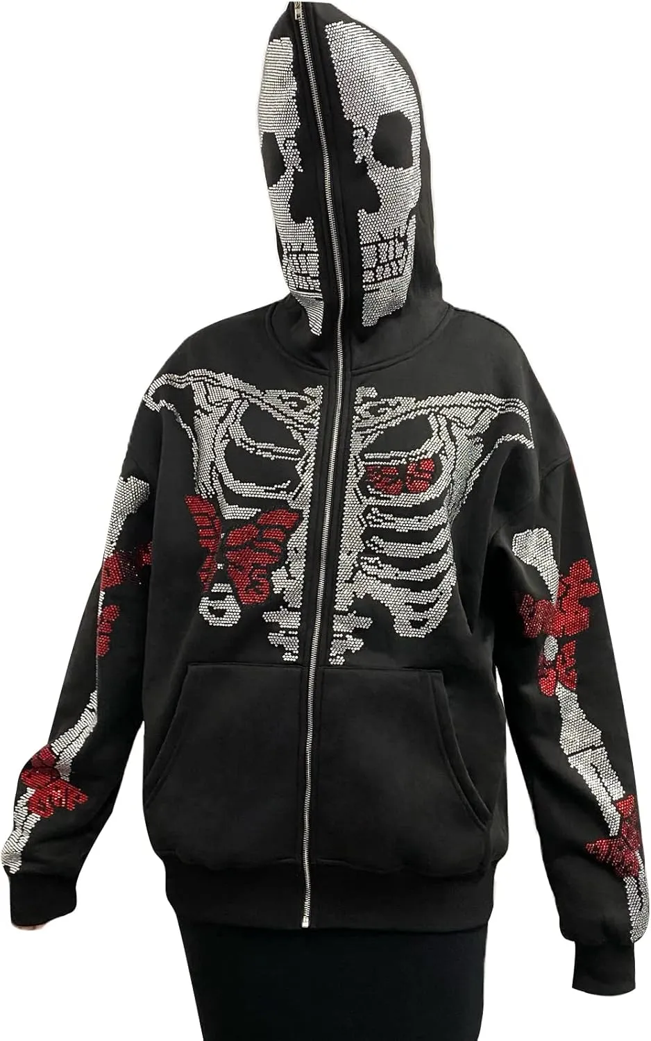 Women Zip Up Hoodie Casual Long Sleeve Y2K Vintage Graphic Aesthetic Sweatshirts Top E-Girl 90s Streetwear Jacket