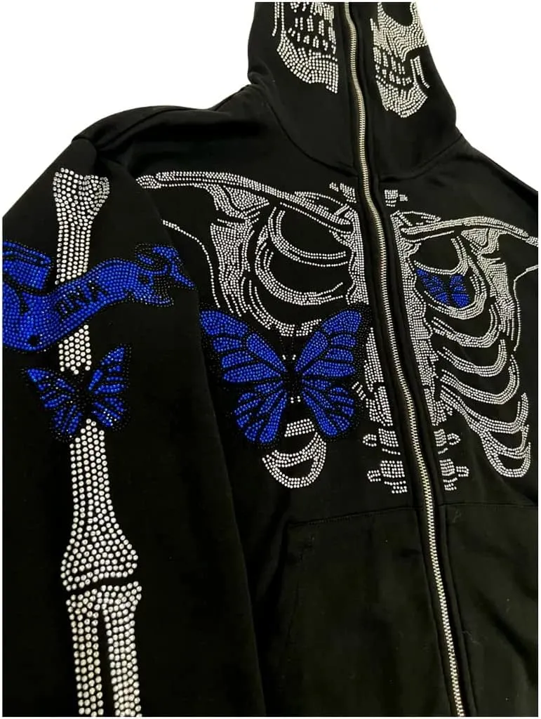 Women Zip Up Hoodie Casual Long Sleeve Y2K Vintage Graphic Aesthetic Sweatshirts Top E-Girl 90s Streetwear Jacket