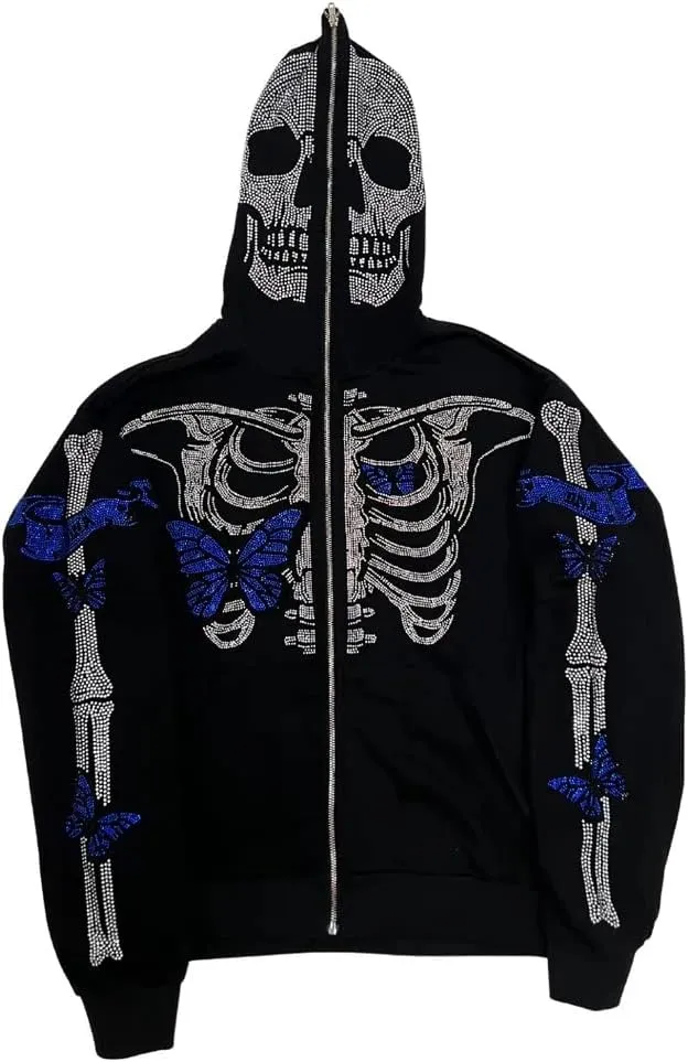 Women Zip Up Hoodie Casual Long Sleeve Y2K Vintage Graphic Aesthetic Sweatshirts Top E-Girl 90s Streetwear Jacket