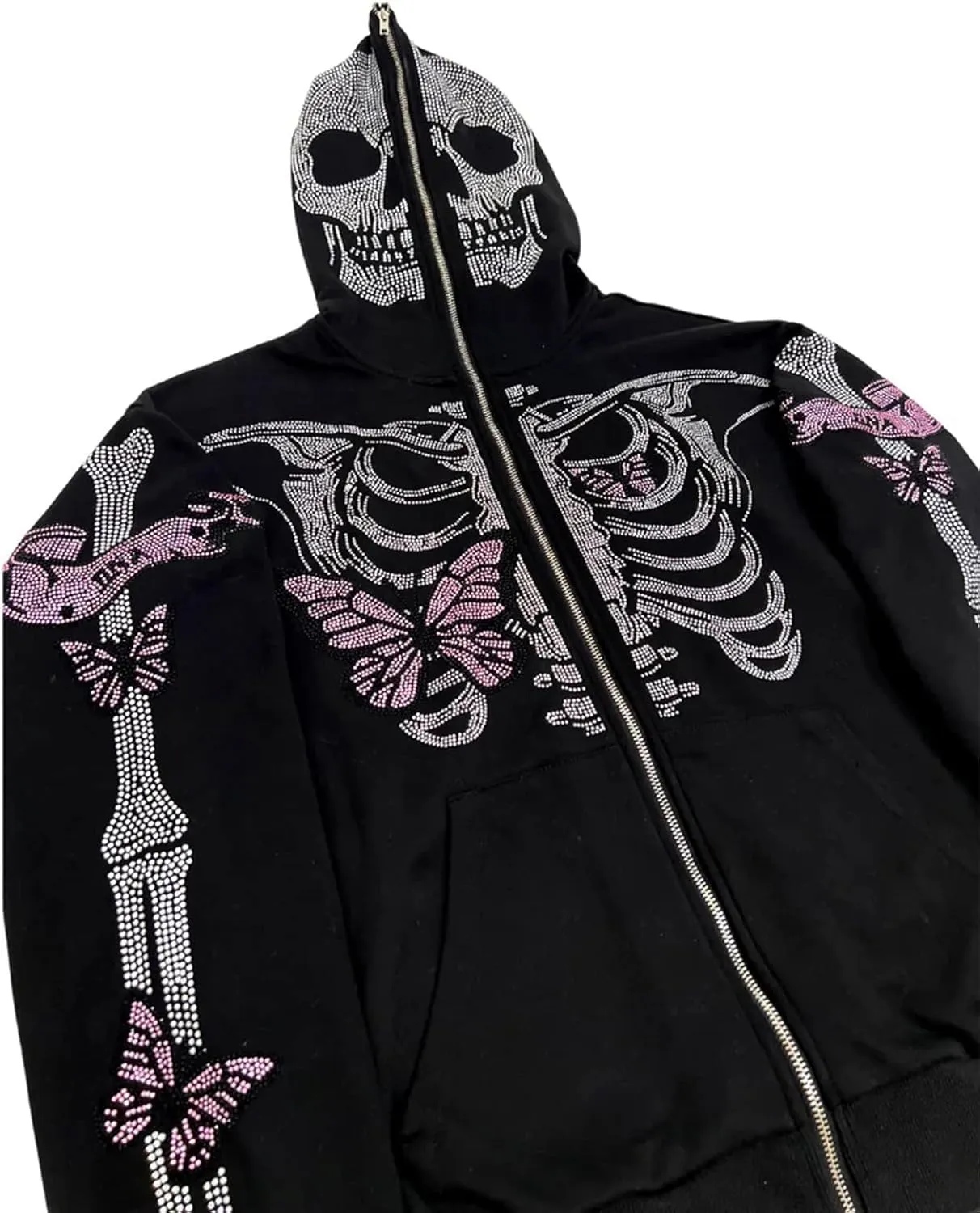 Women Zip Up Hoodie Casual Long Sleeve Y2K Vintage Graphic Aesthetic Sweatshirts Top E-Girl 90s Streetwear Jacket