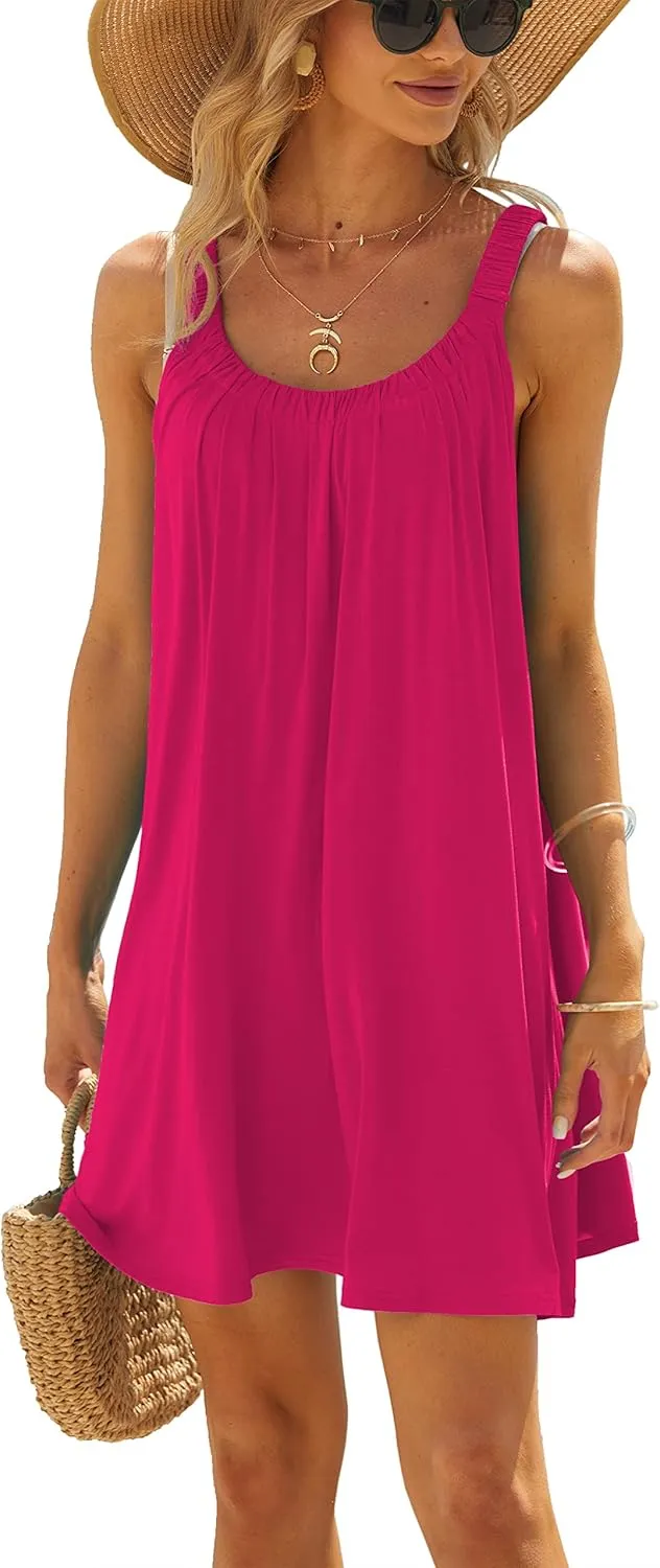 Women's Beach Dress Bikini Beachwear Coverups Casual Vacation Short Summer Halter Dresses