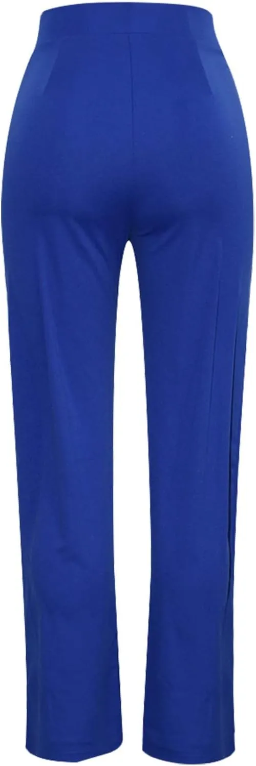 Womens Business Office Pants High Waist Slim Long Trousers Trendy No Seam Elastic Waist Straight Leg Pants