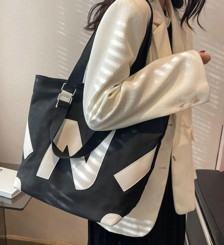 Women's Casual Tote Bags Canvas Shoulder Bag Large Capacity Purse Handbeg Fashion Work Top Handle Satchel