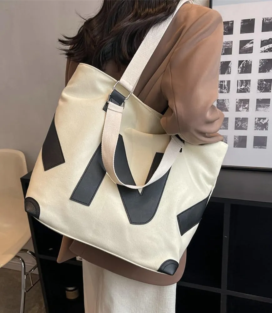 Women's Casual Tote Bags Canvas Shoulder Bag Large Capacity Purse Handbeg Fashion Work Top Handle Satchel