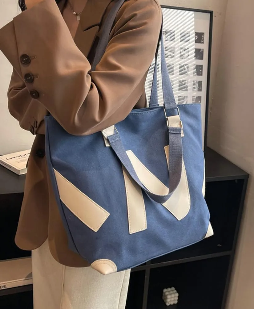 Women's Casual Tote Bags Canvas Shoulder Bag Large Capacity Purse Handbeg Fashion Work Top Handle Satchel