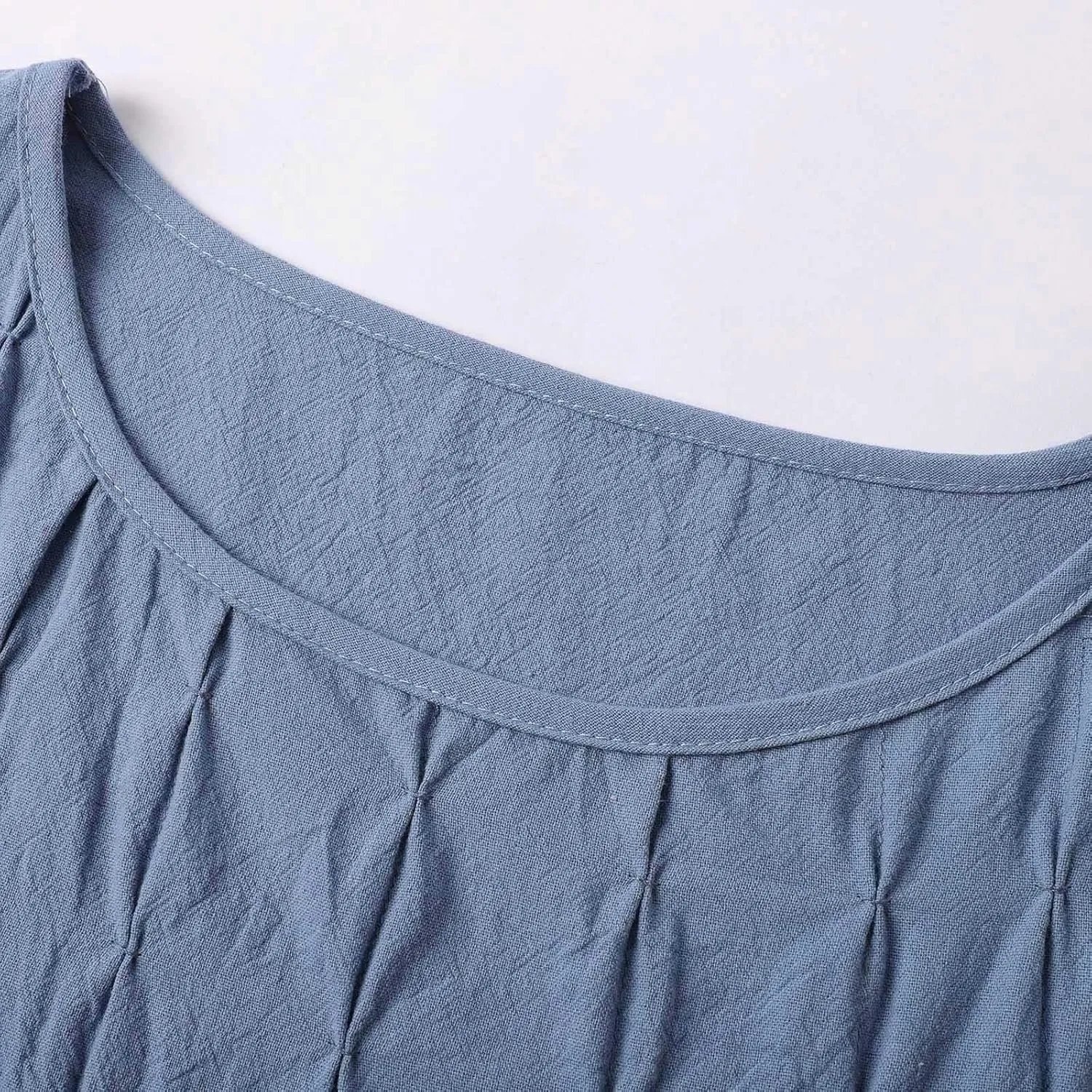 Women's Cotton Linen Midi Dress Plus Size Cap Sleeve Pleated Summer Dresses Vacation 2025 Crew Neck Casual Dress for Women