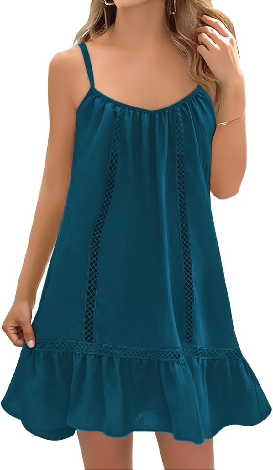 Womens Cover Up Swim Beach Dresses Loose Fit Coverups Spaghetti Straps Sundress Casual Plus Size Dress 2025