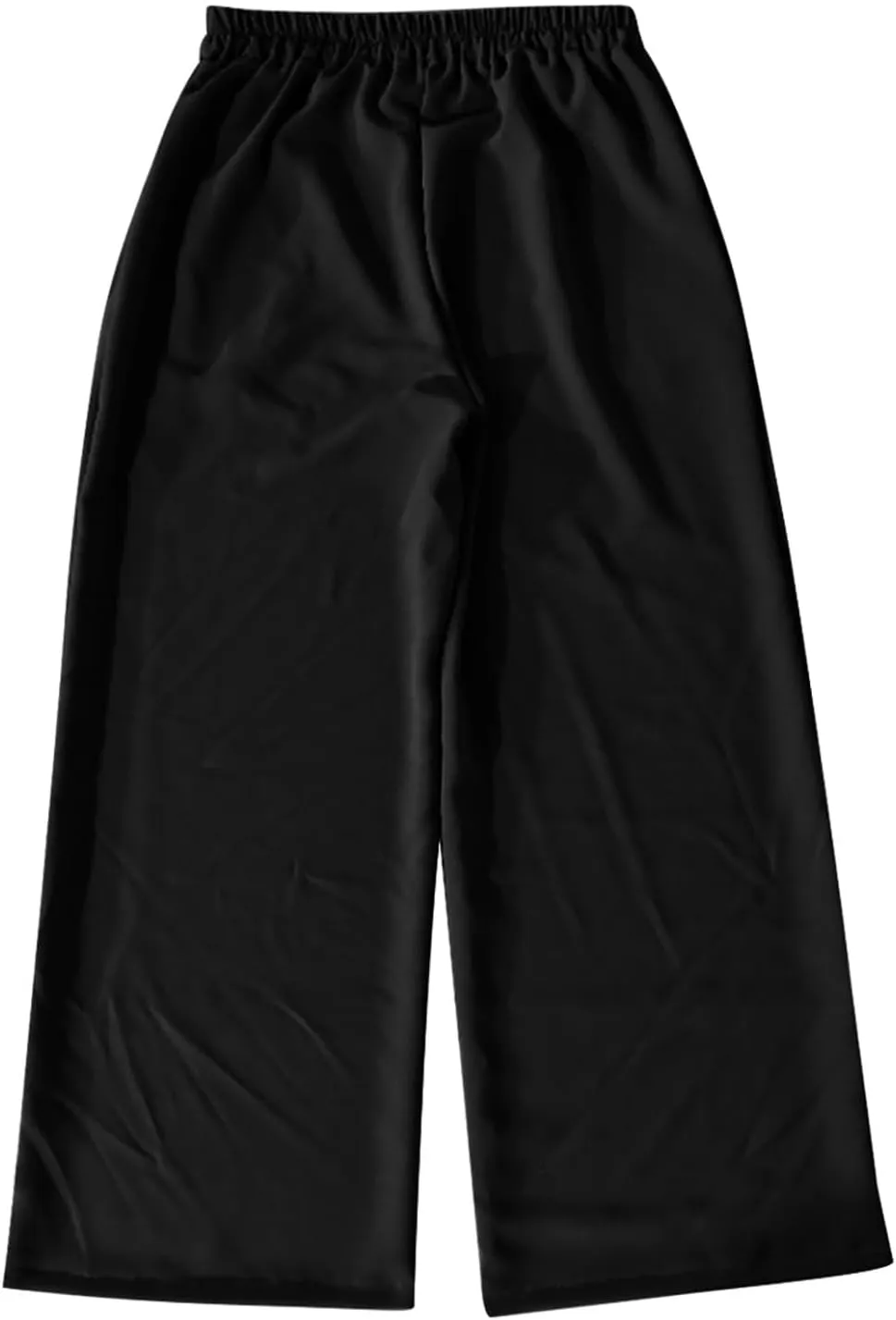 Women's Crinkle Textured Wide Leg Pants High-Waisted Cooling Summer Stretchy Lightweight Lounge to Office