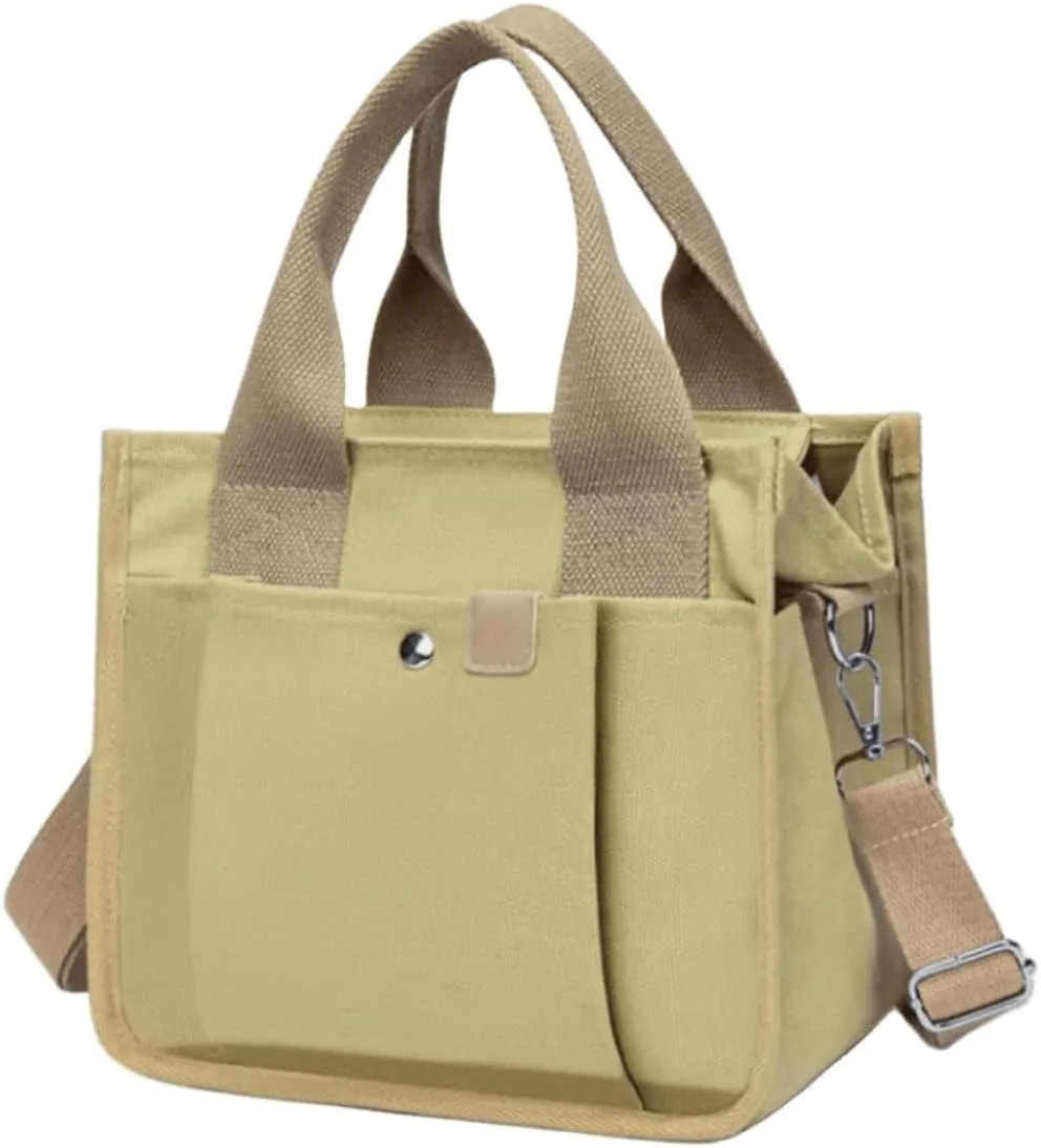 Women's Crossbody Shoulder Bag Multi Compartment Canvas Tote Bag Canvas Hobo Messenger Bag with Zipper Satchel